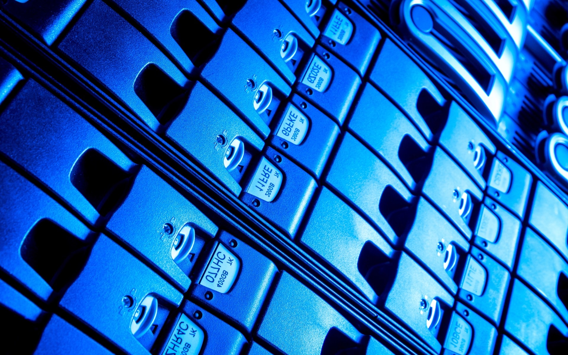NAS drive bays holding backup disks