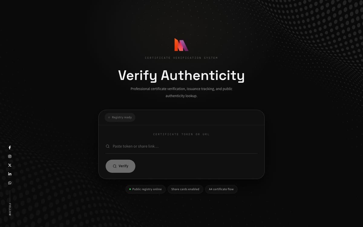 Certificate Registry — screenshot